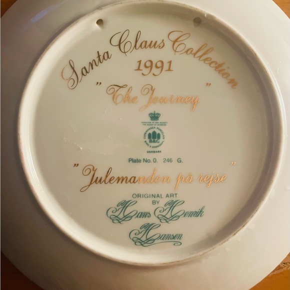 The Journey Collector Plate, 1991, Santa Claus Bing & Grondahl Gold, Stars - Picture 2 of 2
